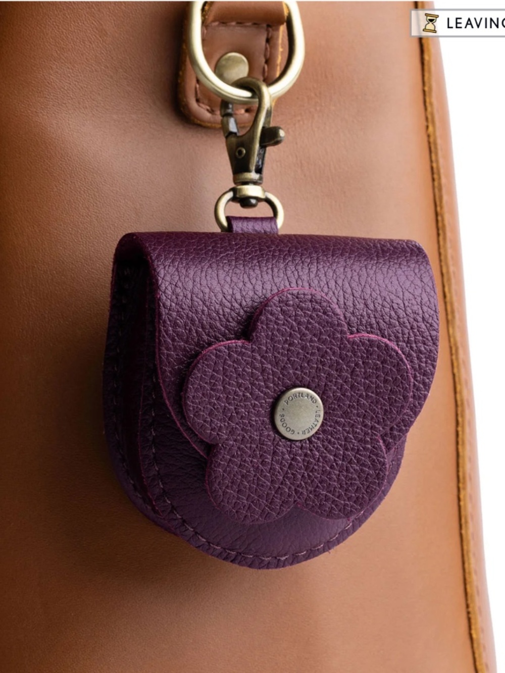 NWT Portland Leather Goods PLG Petunia Pouch in Plum Purple
